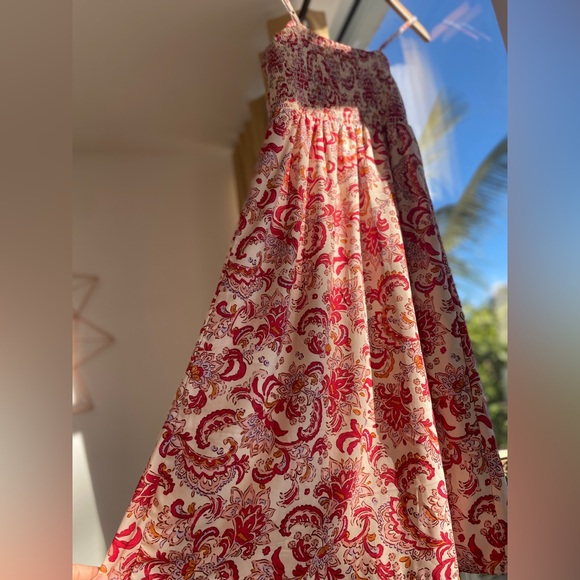 JESSICA SIMPSON Dress Paisley Floral Flowy Spaghetti Strap Lightweight Small Red - Picture 8 of 10